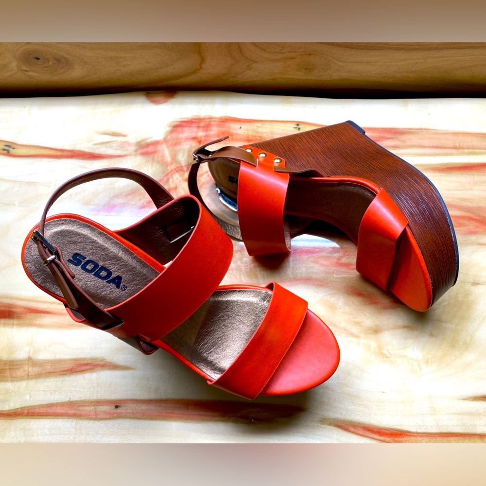 Soda Platform Wedge Sandals